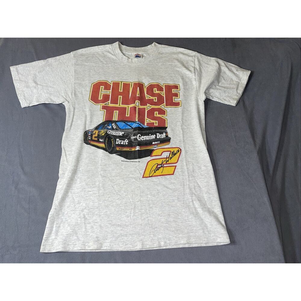 Vintage "Chase This" 18 Wins Rusty Wallace 2 Years Tee Single Stitch Large USA‎